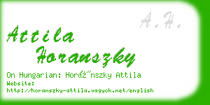 attila horanszky business card